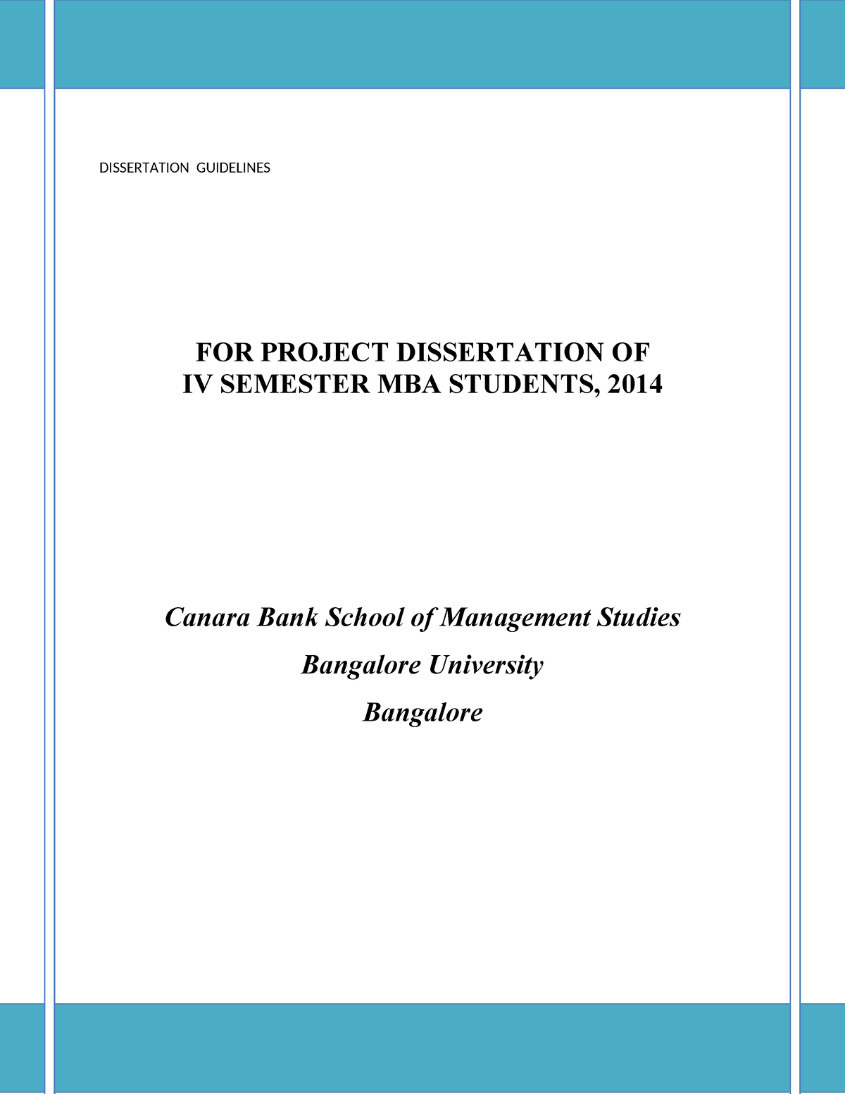 mba dissertation guidelines