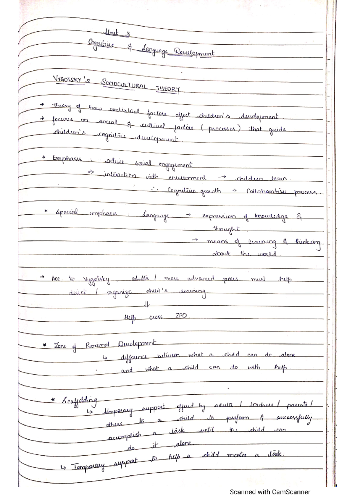 Unit 3 devpsy - lecture notes for unit 3 of developmental psychology ...
