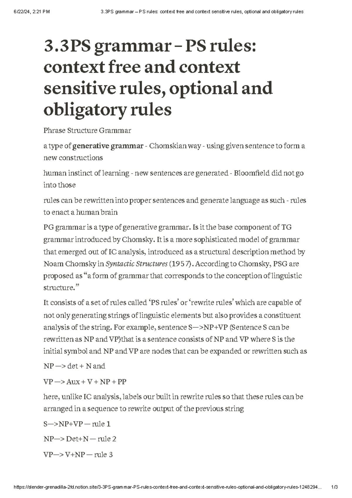 Ps grammar - 3 grammar – PS rules: context free and context sensitive ...