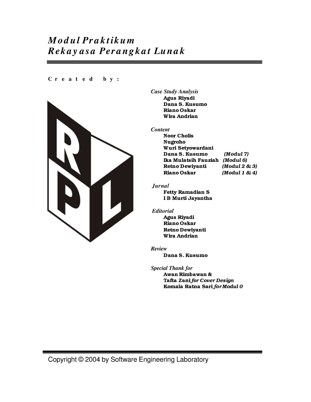 Modul Praktikum Rekayasa Perangkat Lunak - M O D U L Pr A K T Ik U M R ...