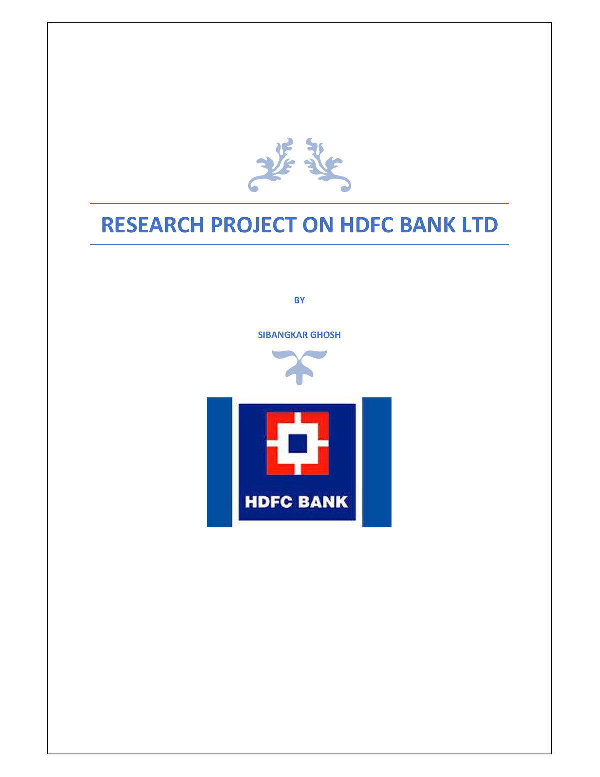 essay on hdfc bank