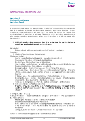 ICL WS2 task 1 - workshop 2 task 1 2022/2023 - International Commercial ...