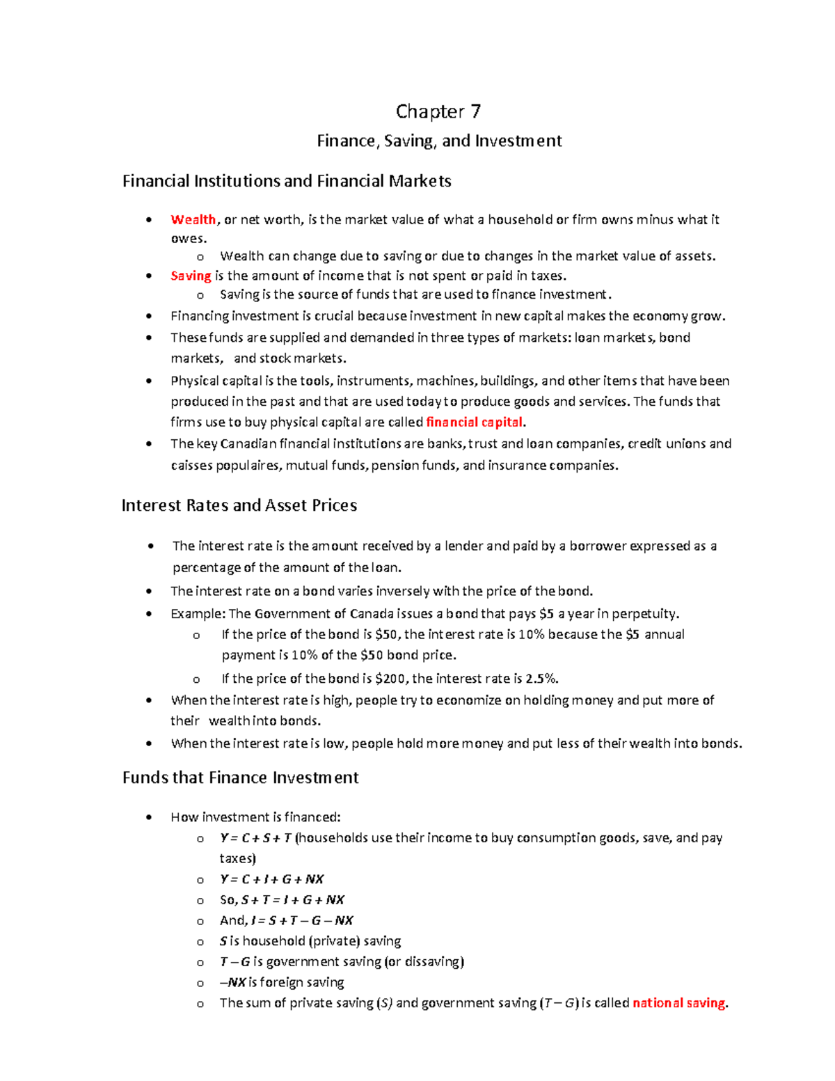 Ec1022 Chapter+7 10e - econ1022 - Chapter 7 Finance, Saving, and ...