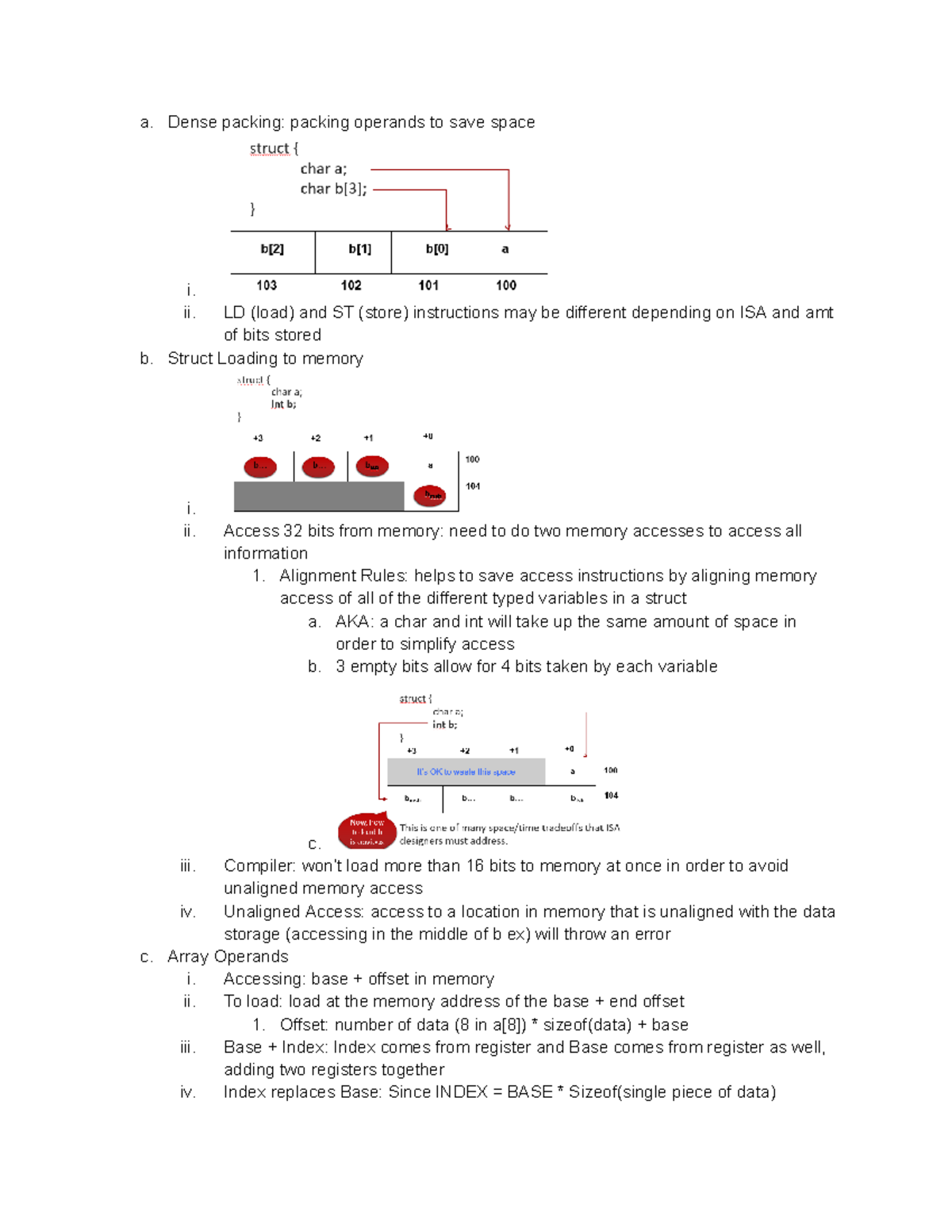 Lecture 2 - a. Dense packing: packing operands to save space i. ii. LD ...