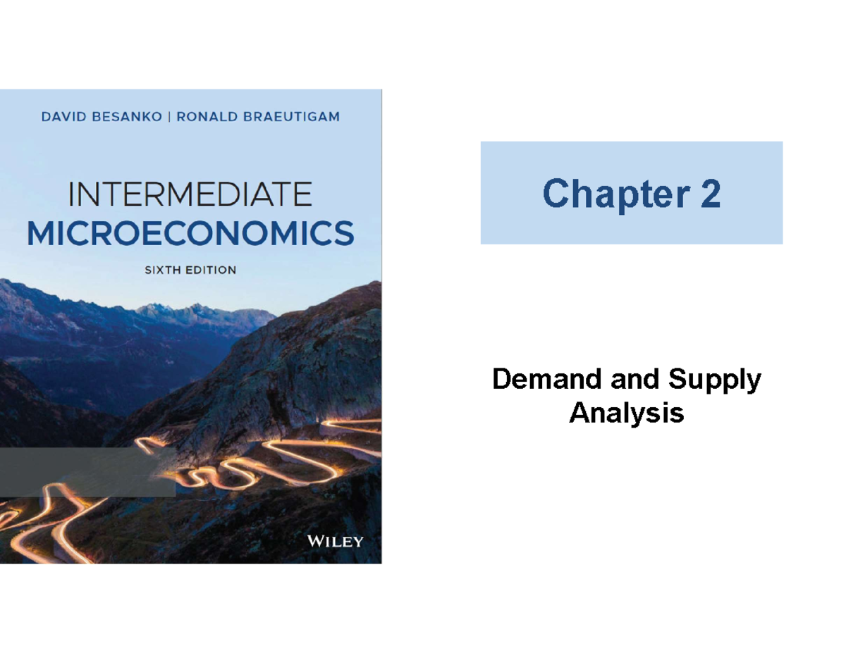 Chp02 Demand and Supply Analysis - Chapter 2 Demand and Supply Analysis ...