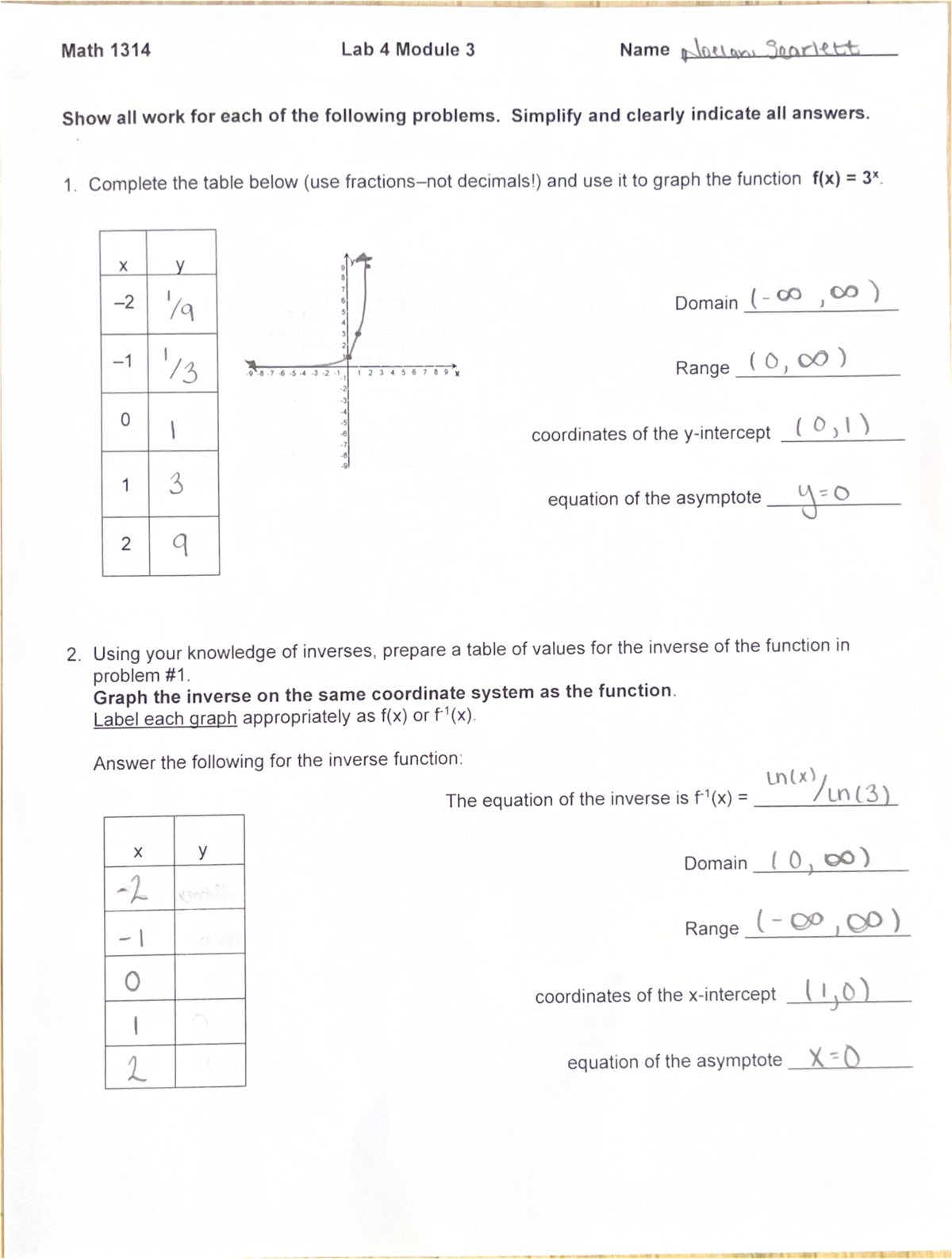 Lab 4 module 3 - MATH 1314 - Studocu