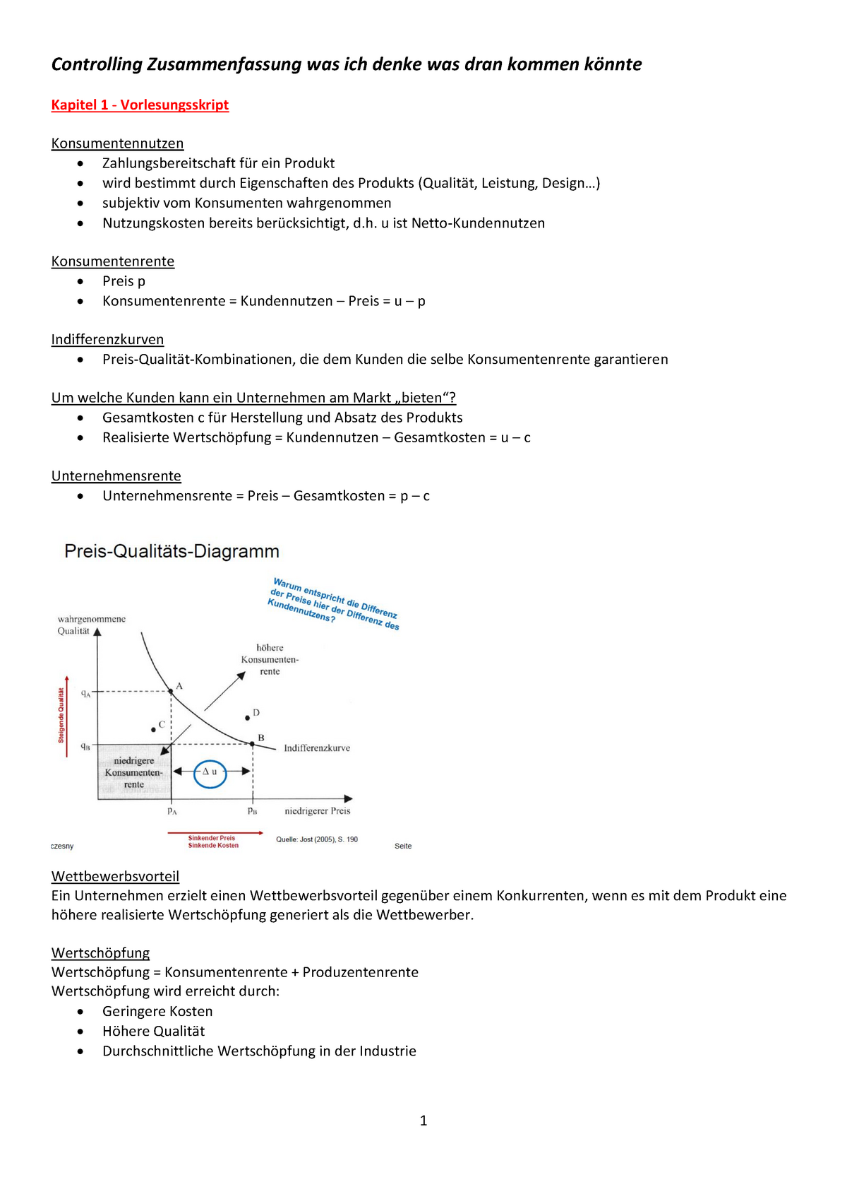 Controlling Zusammenfassung Vorlesung Und Übung - Warning: TT ...