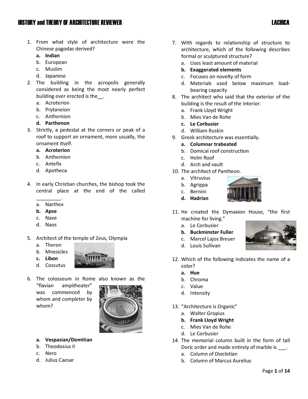 Kupdf - Reviewer Of History Of Architecture 1 To 4 And Theory Of ...