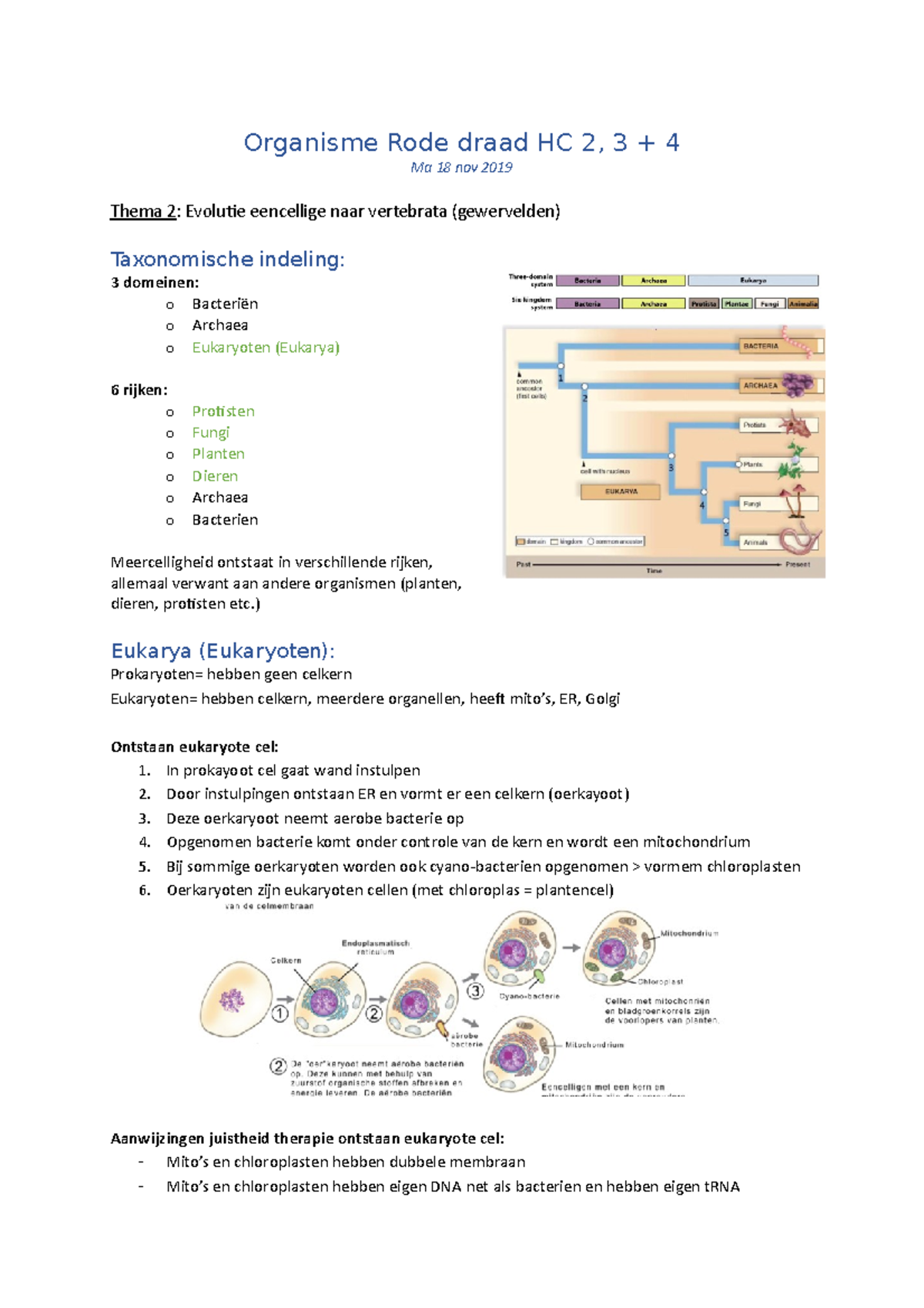 Organisme Hc 2 T M 4 Thema 2 Van Eencelligen Naar Vertebrata Uu