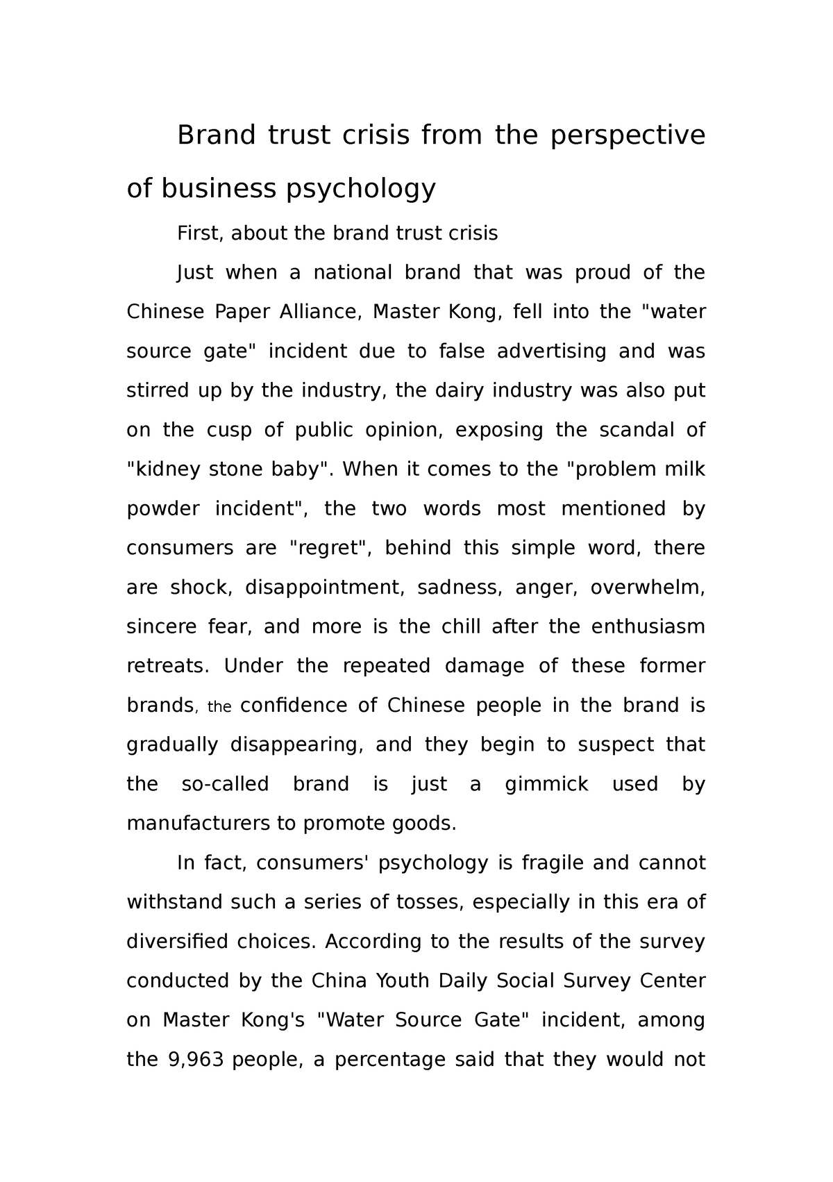 Brand Trust Crisis From The Perspective Of Business Psychology - Brand ...