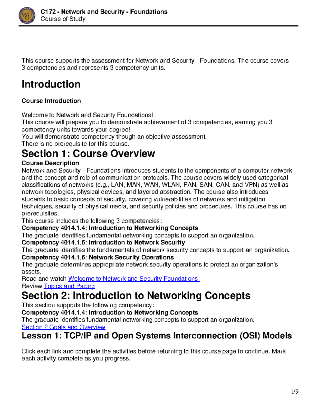 C172 - Study notes - Course of Study This course supports the ...