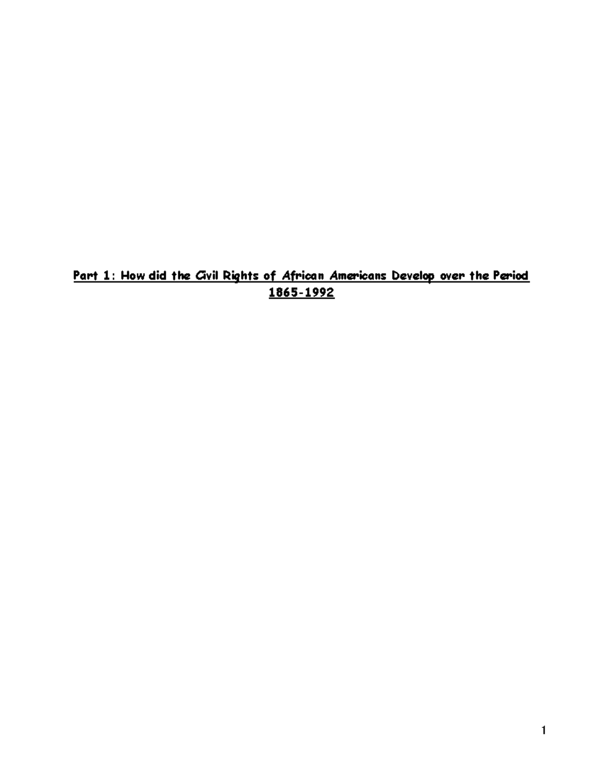 Civil Rights textbook part 2 African Americans - Part 1: How did the ...