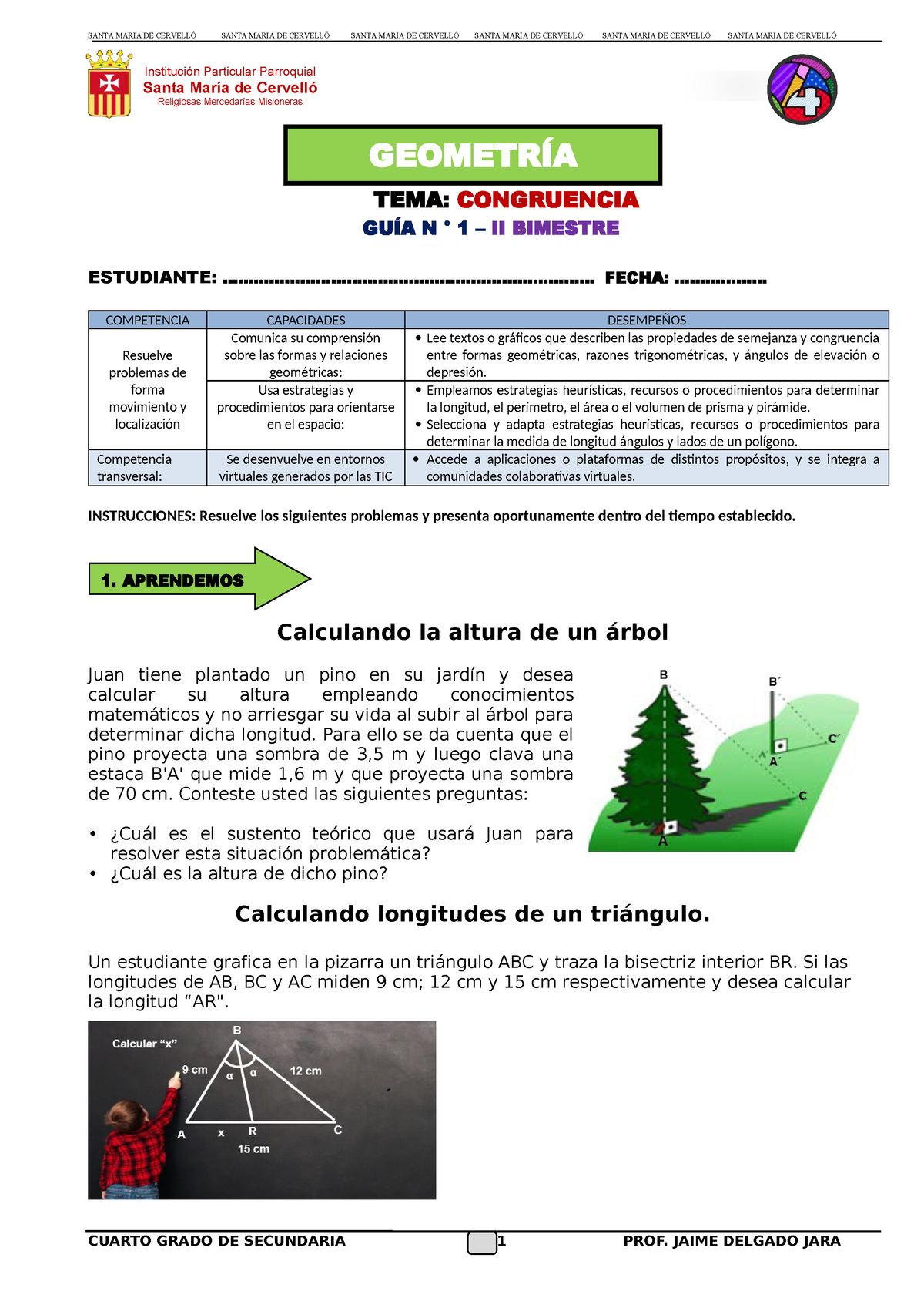 Guia 2 - II B - GEO 4 AB - Práctica De Colegio - TEMA: CONGRUENCIA GUÍA ...