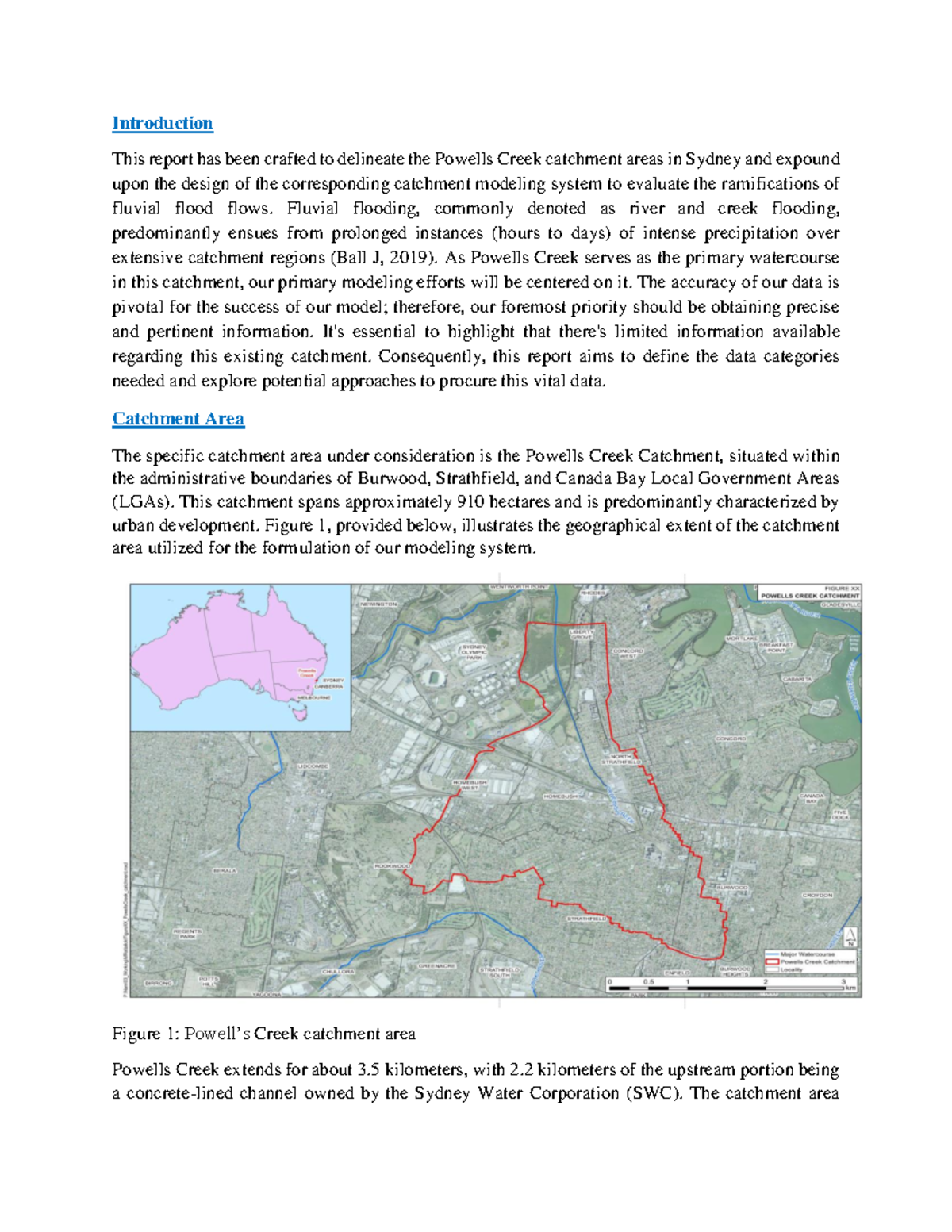 Catchment (Assignment-1) - Introduction This report has been crafted to ...