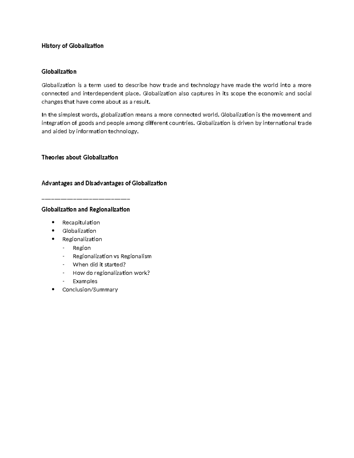 Globalization report - History of Globalization Globalization ...