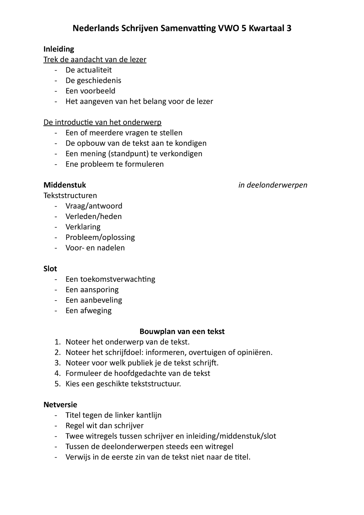 Schrijfvaardigheid Periode 3 Inleiding Trek De Aandacht Van De Lezer De Actualiteit De Studeersnel