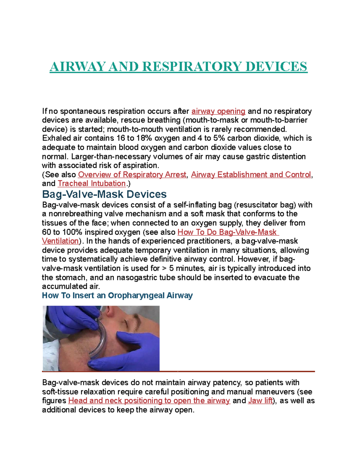 Airway And Respiratory Devices - Airway And Respiratory Devices If No 