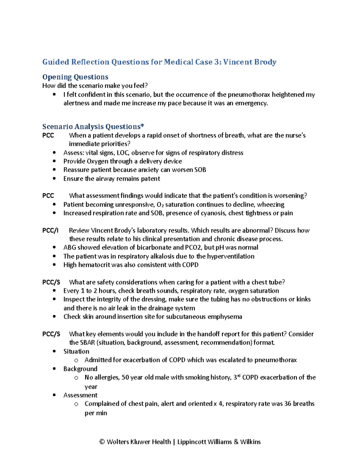 1Sim2 - Vsim - Guided Reflection Questions For Medical Case 3: Vincent ...