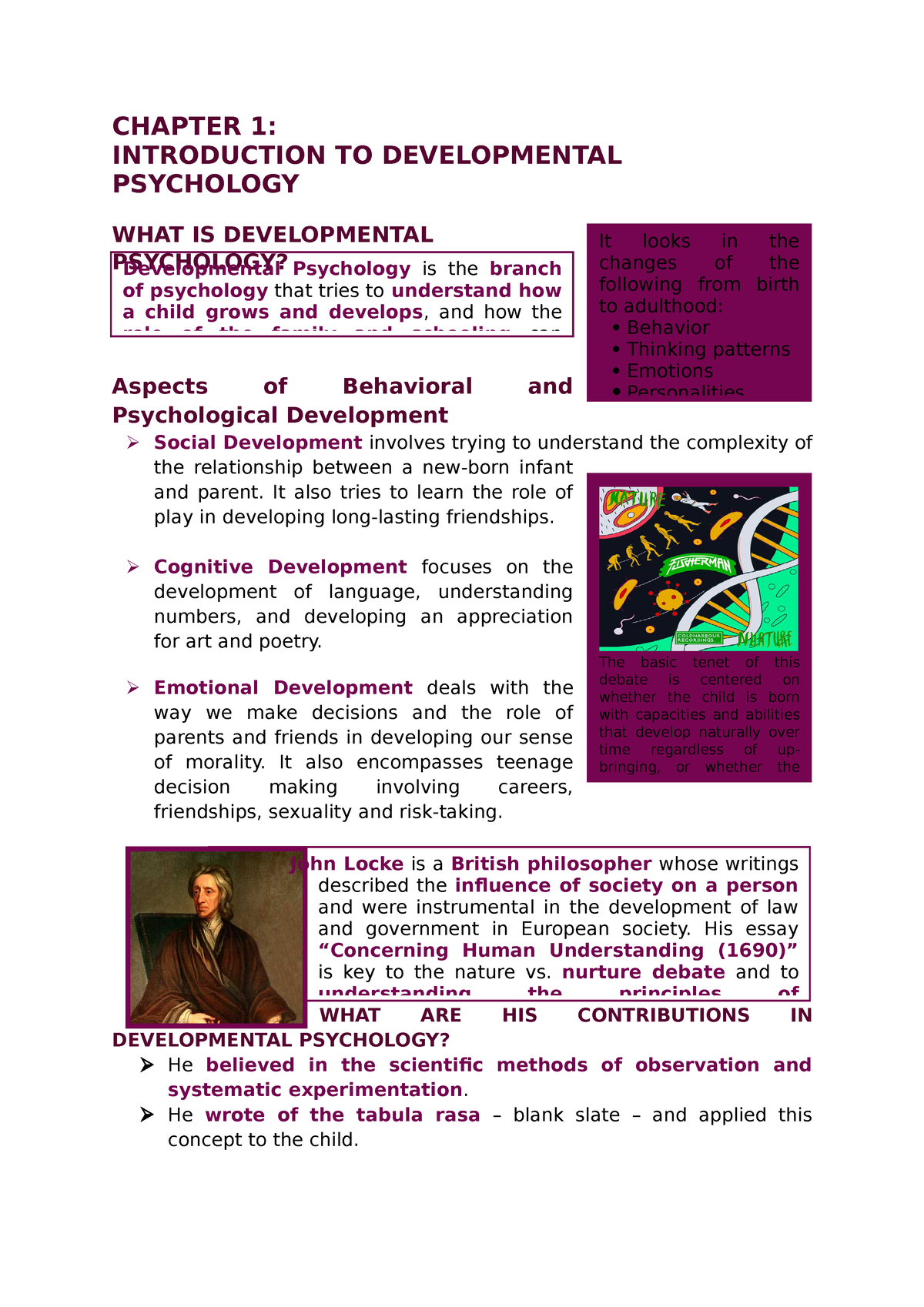 case study of developmental psychology