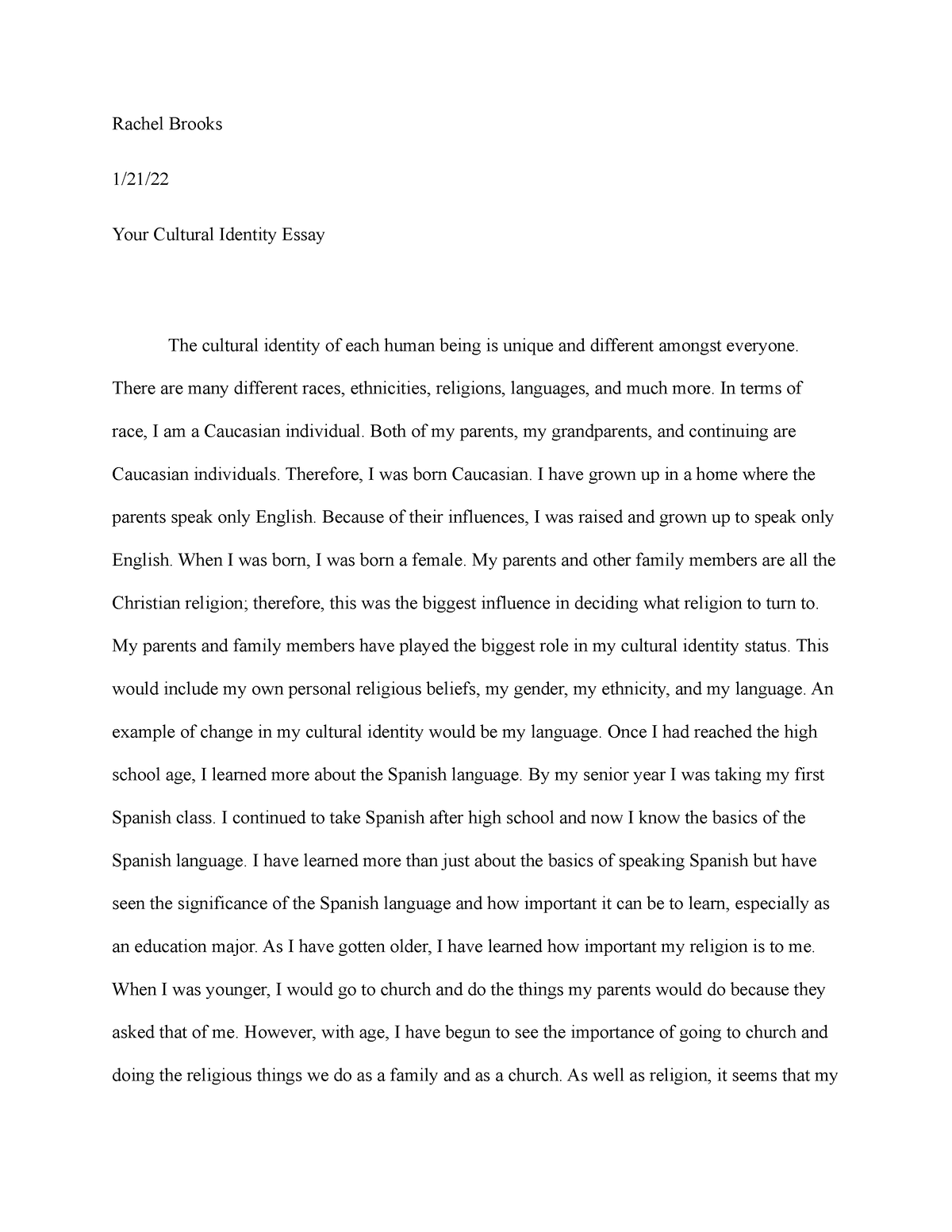 cultural identity meaning essay
