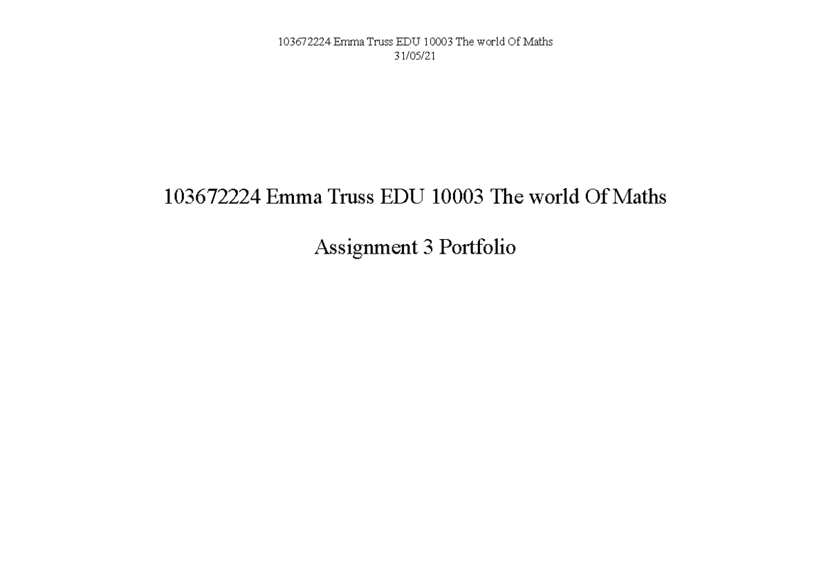 edu10003 world of maths assignment 3 presentation