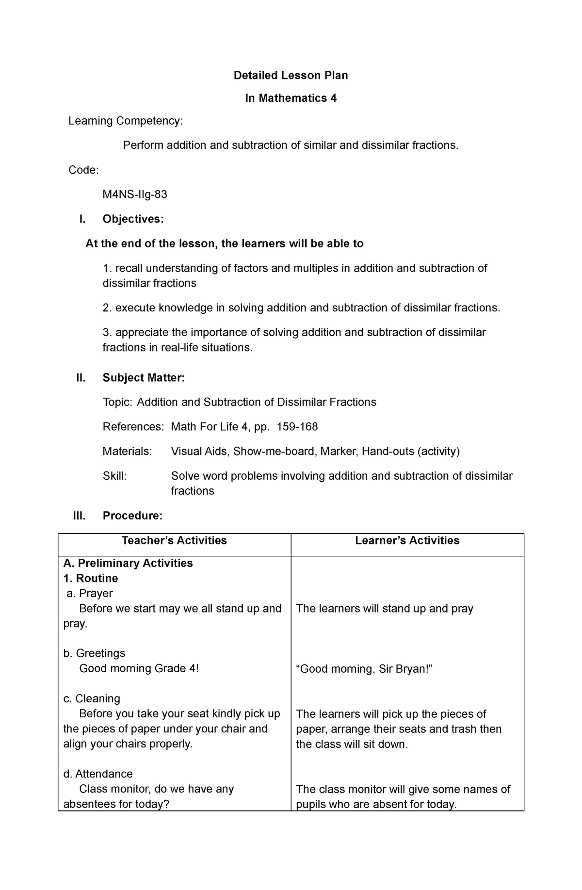 Mathematics Model Year Plan Unit Plan Period Plan Maths Lesson Plans 