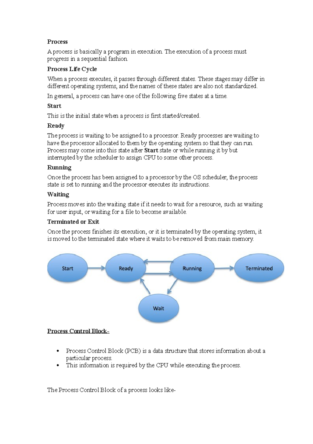 Process - Process A process is basically a program in execution. The ...