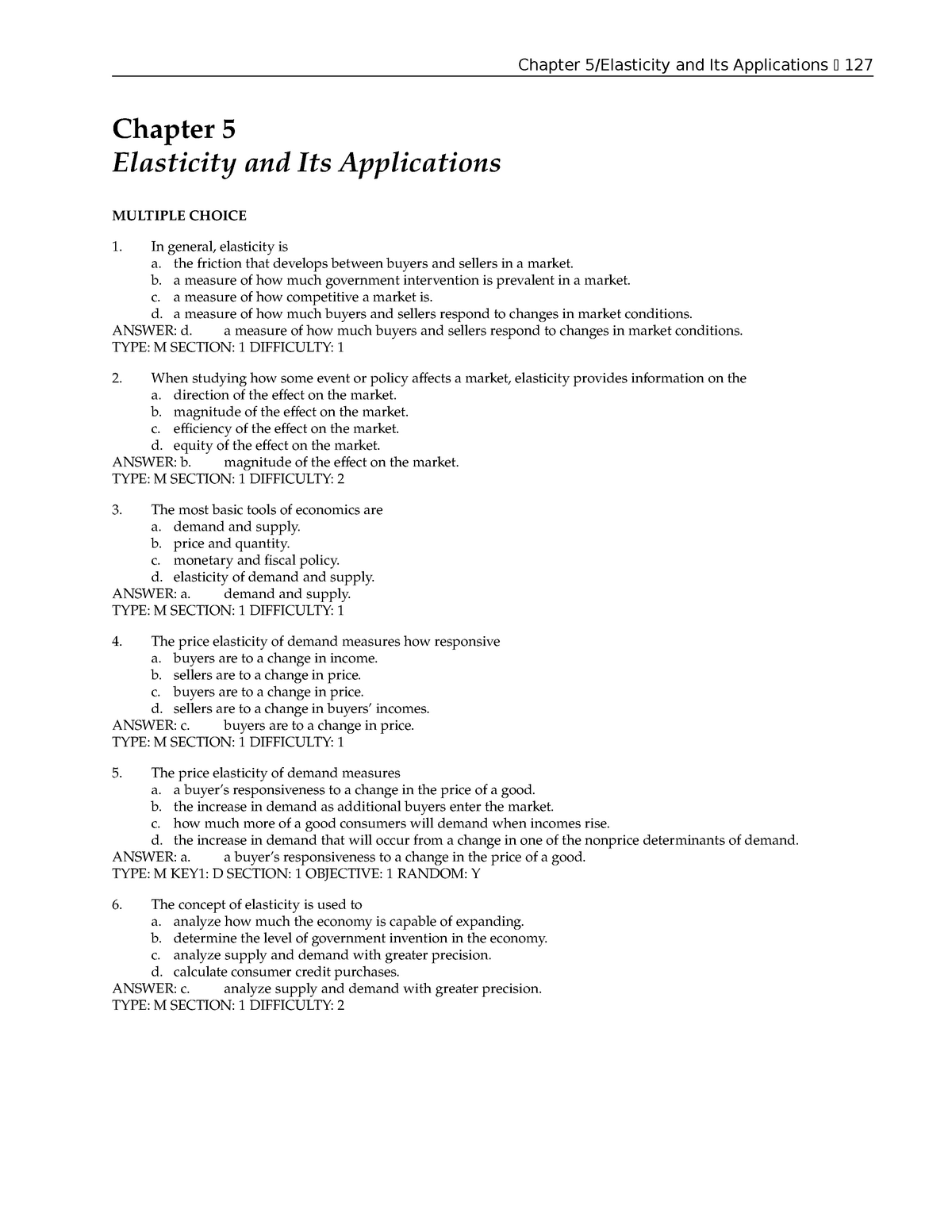 Microeconomics - Chapter 05 - Chapter 5/Elasticity And Its Applications ...