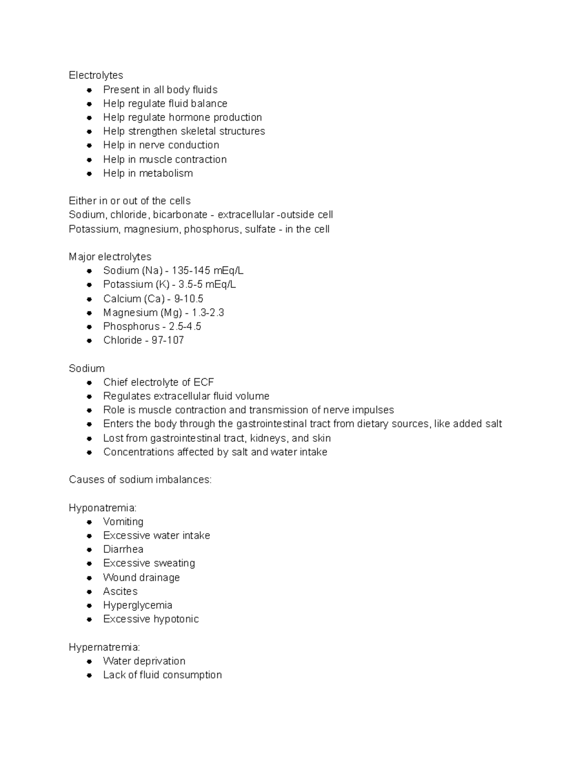 Ch 40 Electrolytes Fundamentals Chapter 40 Electrolytes Present in