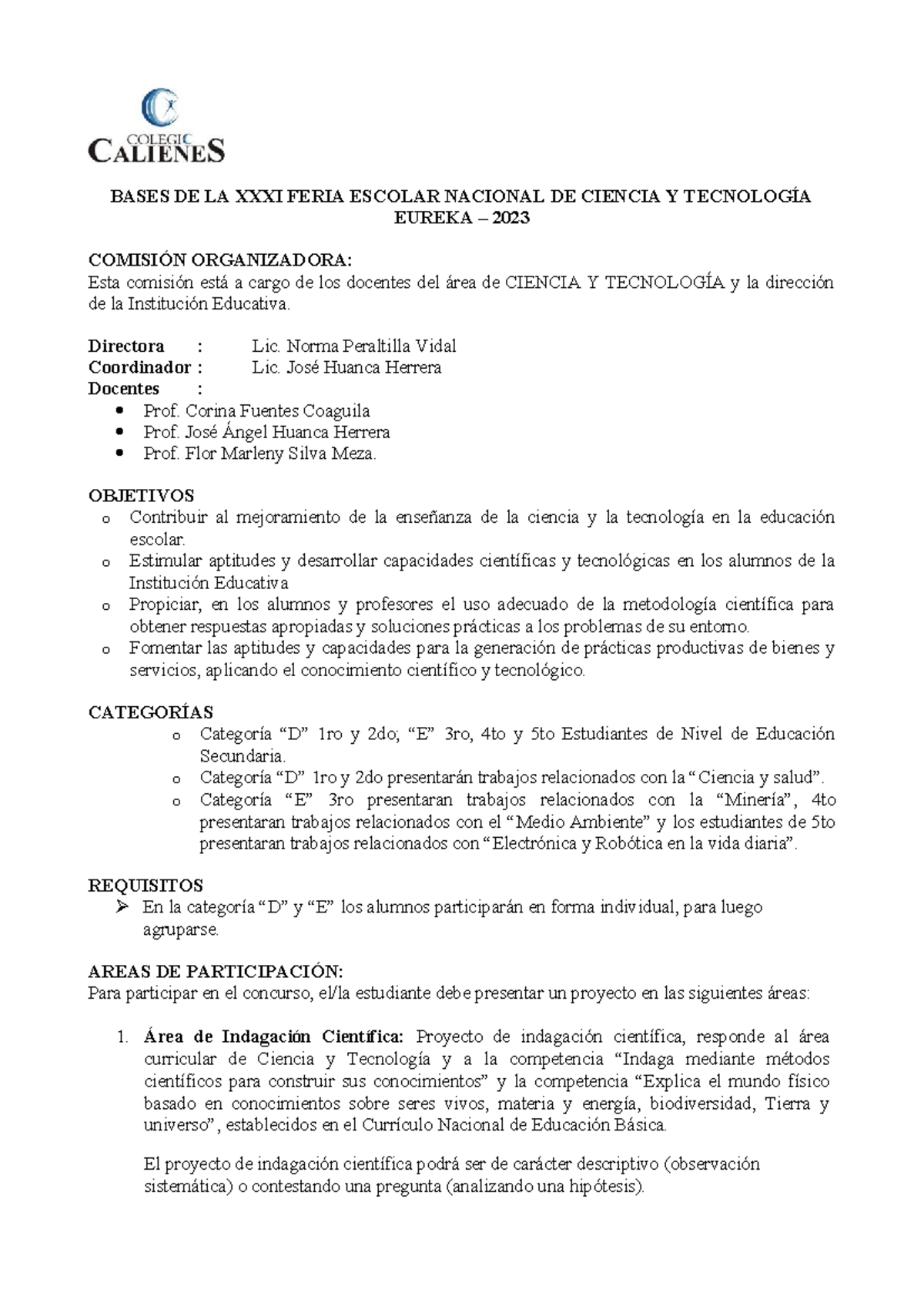 Bases DE LA Xxxii Feria Escolar Nacional DE Ciencia Y Tecnología ...
