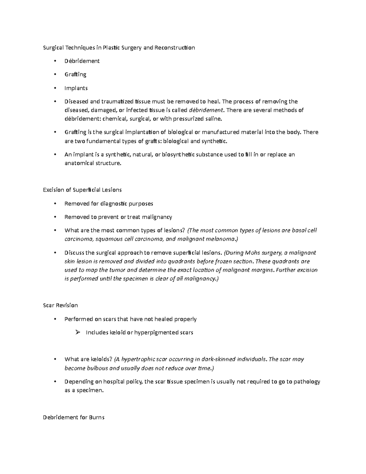 Lecture Notes 5 - Surgical Techniques in Plastic Surgery and ...