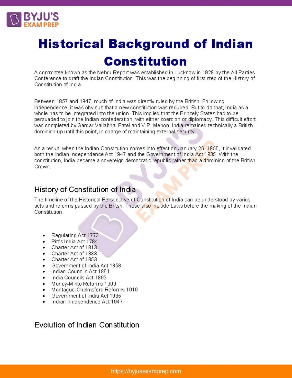 Historical background of indian constitution upsc 52 Historical Background of Indian