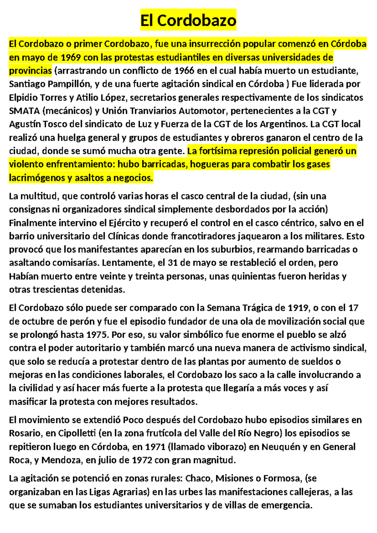 El Cordobazo icse El Cordobazo El Cordobazo o primer Cordobazo, fue