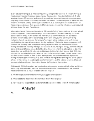 Case Study Chapter 18 - assignment - Case Study Chapter 18 Eating and ...