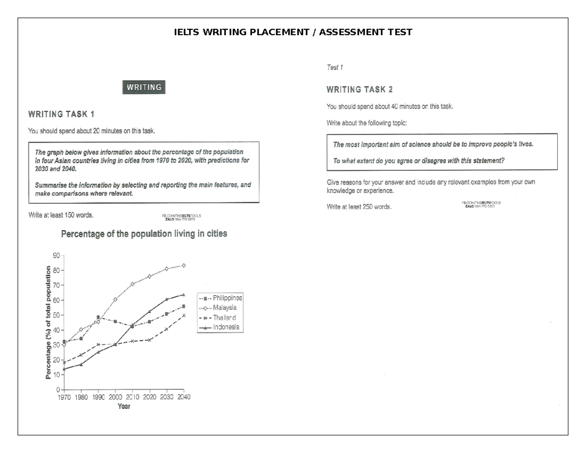 Ielts Writing Placement - IELTS WRITING PLACEMENT ASSESSMENT TEST Test ...