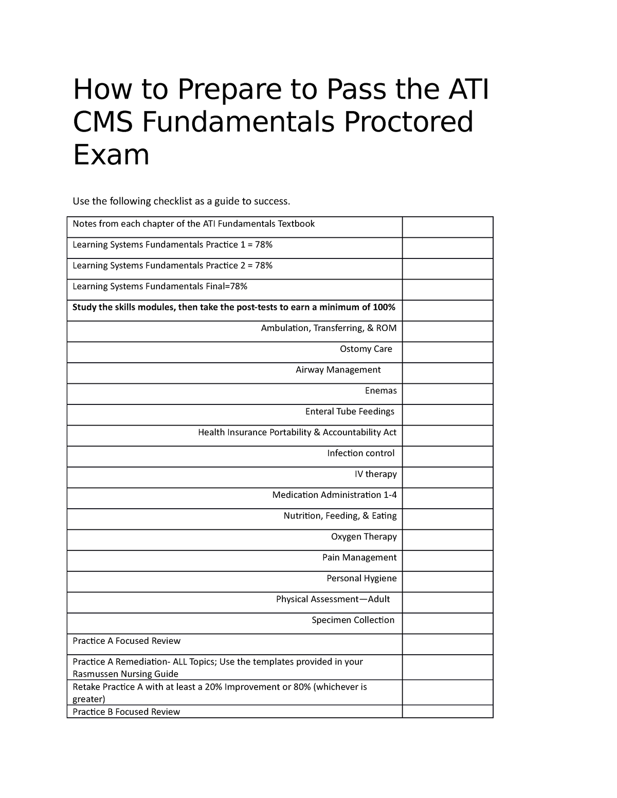 Preparing to Pass the ATI CMS Fundamentals Proctored Exam How to