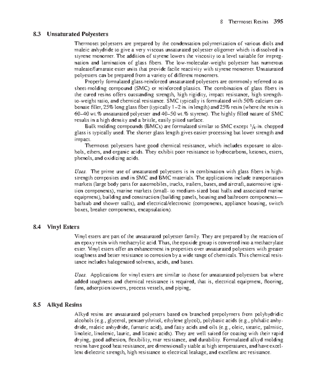 Mechanical Engineers Materials - 8 Thermoset Resins 395 8 Unsaturated ...