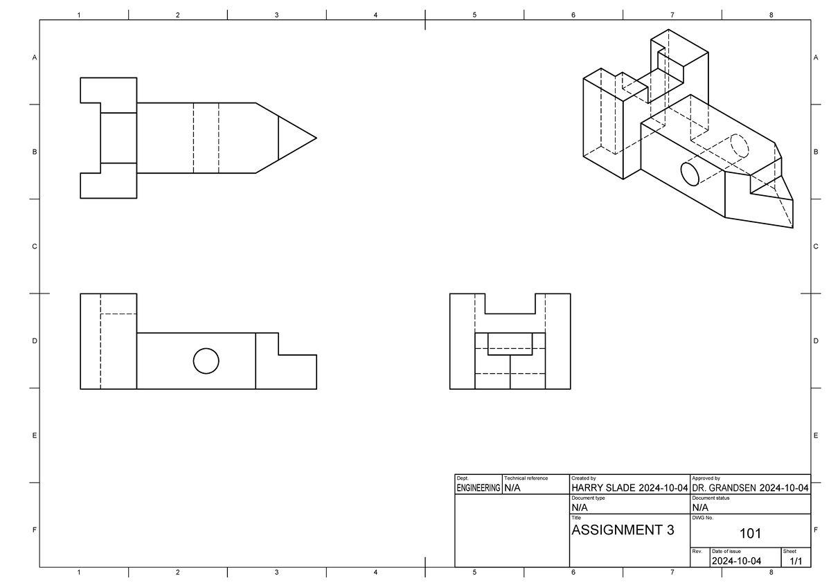 Object 1 - Assignment 3 Drawing v1 - Cive 2700 - A 12 3 4 5 6 7 1 2 3 4 ...