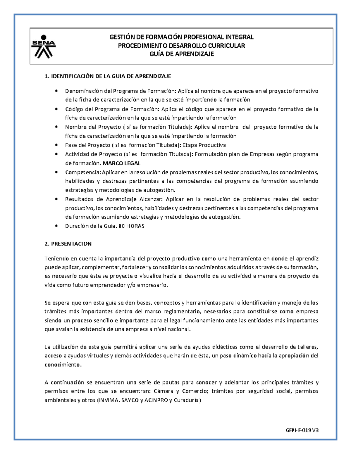 GFPI-F-019 Formato Guia de Aprendizaje Marco Legal Proyecto Productivo ...