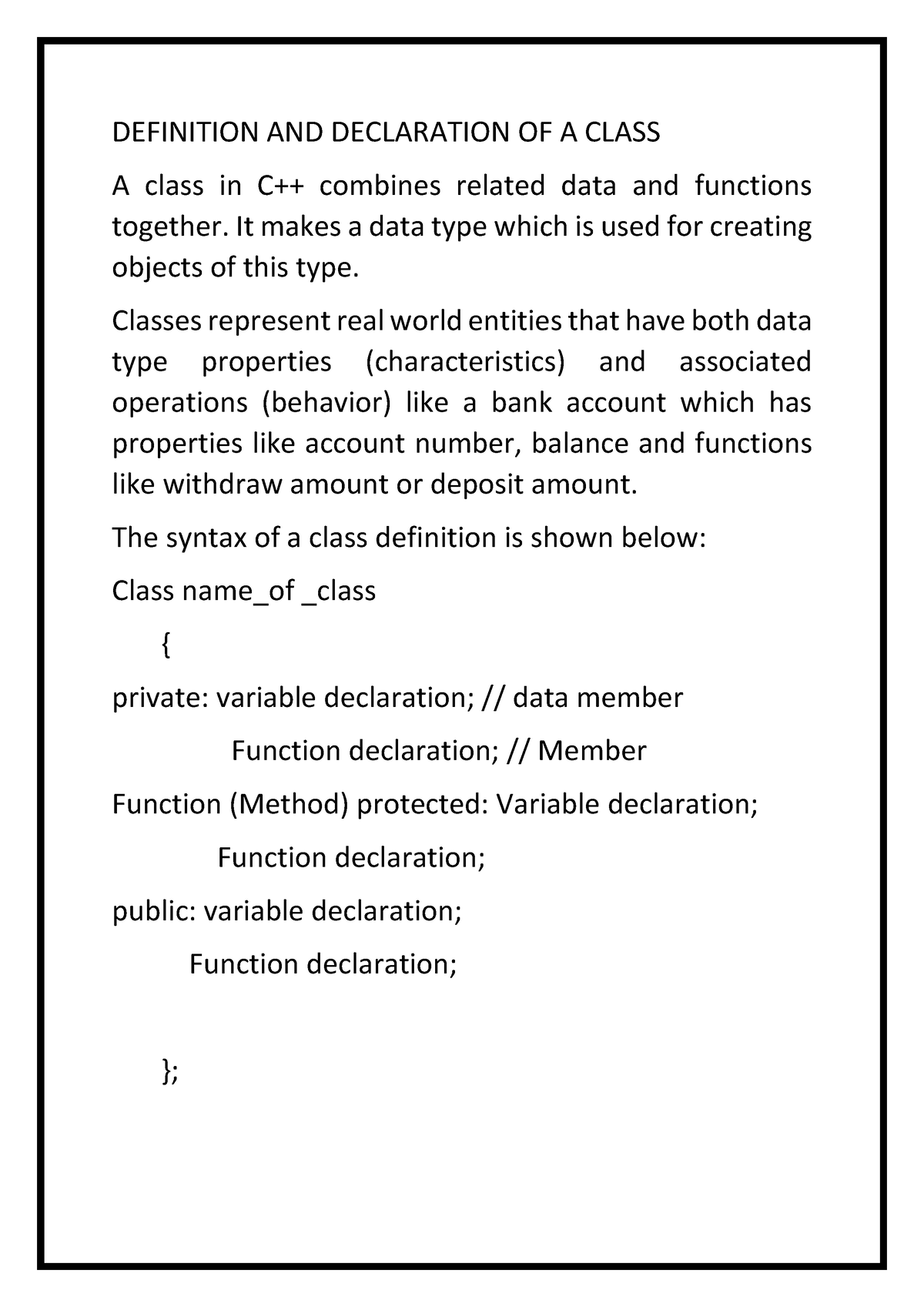 c-class-definition-and-declaration-of-a-class-a-class-in-c