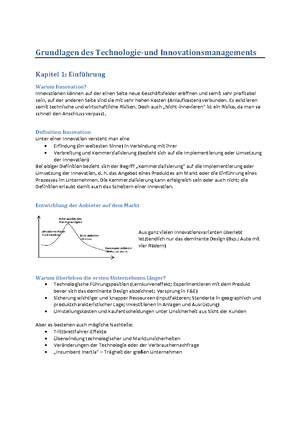 Grundlagen Des Technologie Und Innovationsmanagements 38030 Studocu