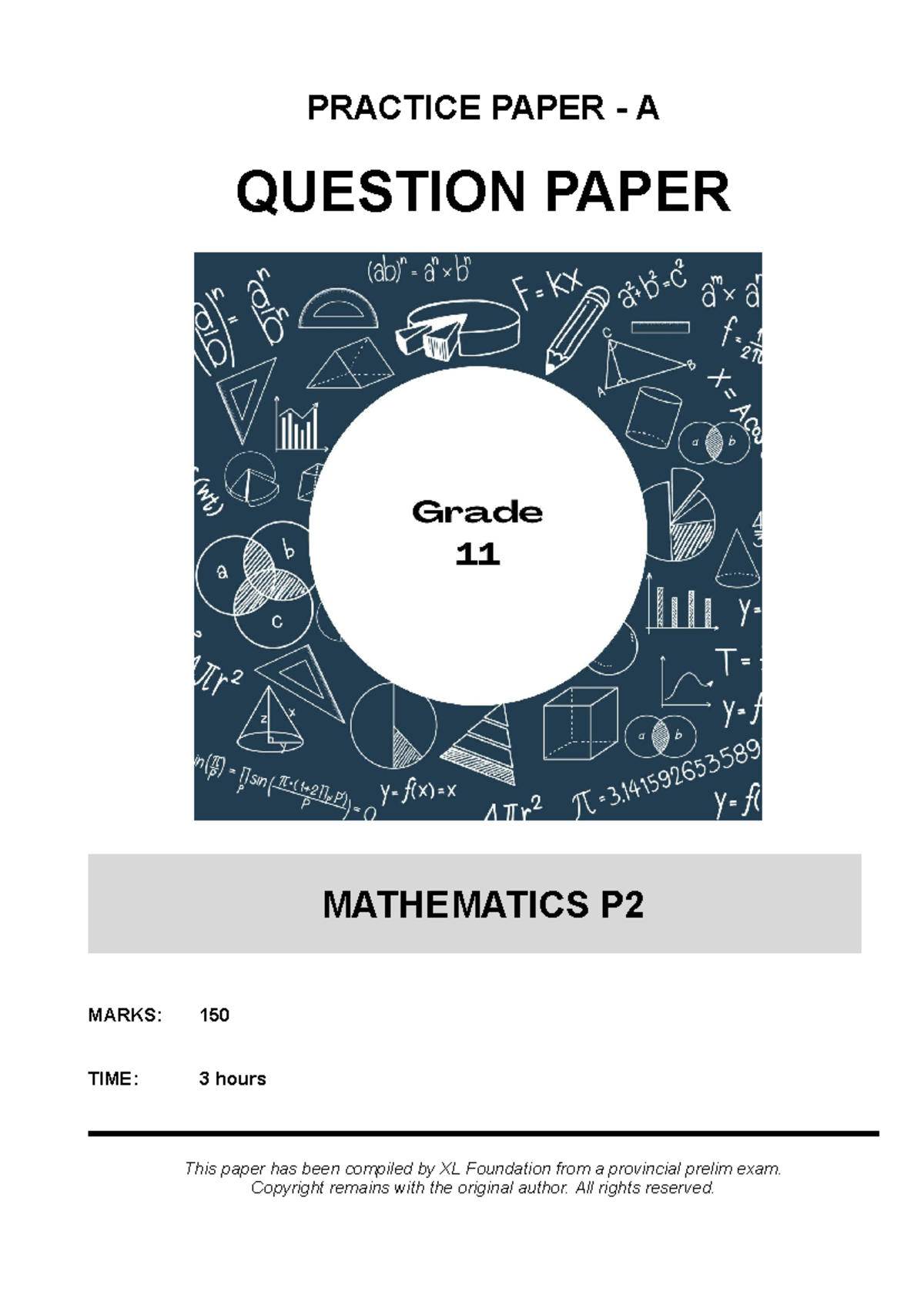 Maths Prac 2 - A QP - PRACTICE PAPER - A QUESTION PAPER MATHEMATICS P ...