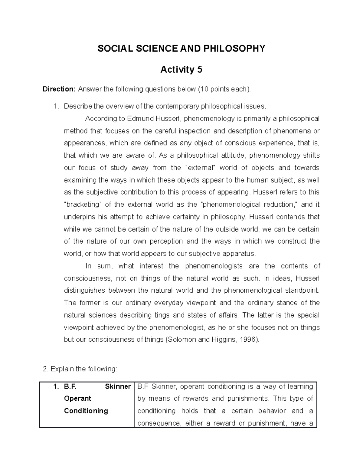 Social Science and Philosophy A5 SOCIAL SCIENCE AND PHILOSOPHY