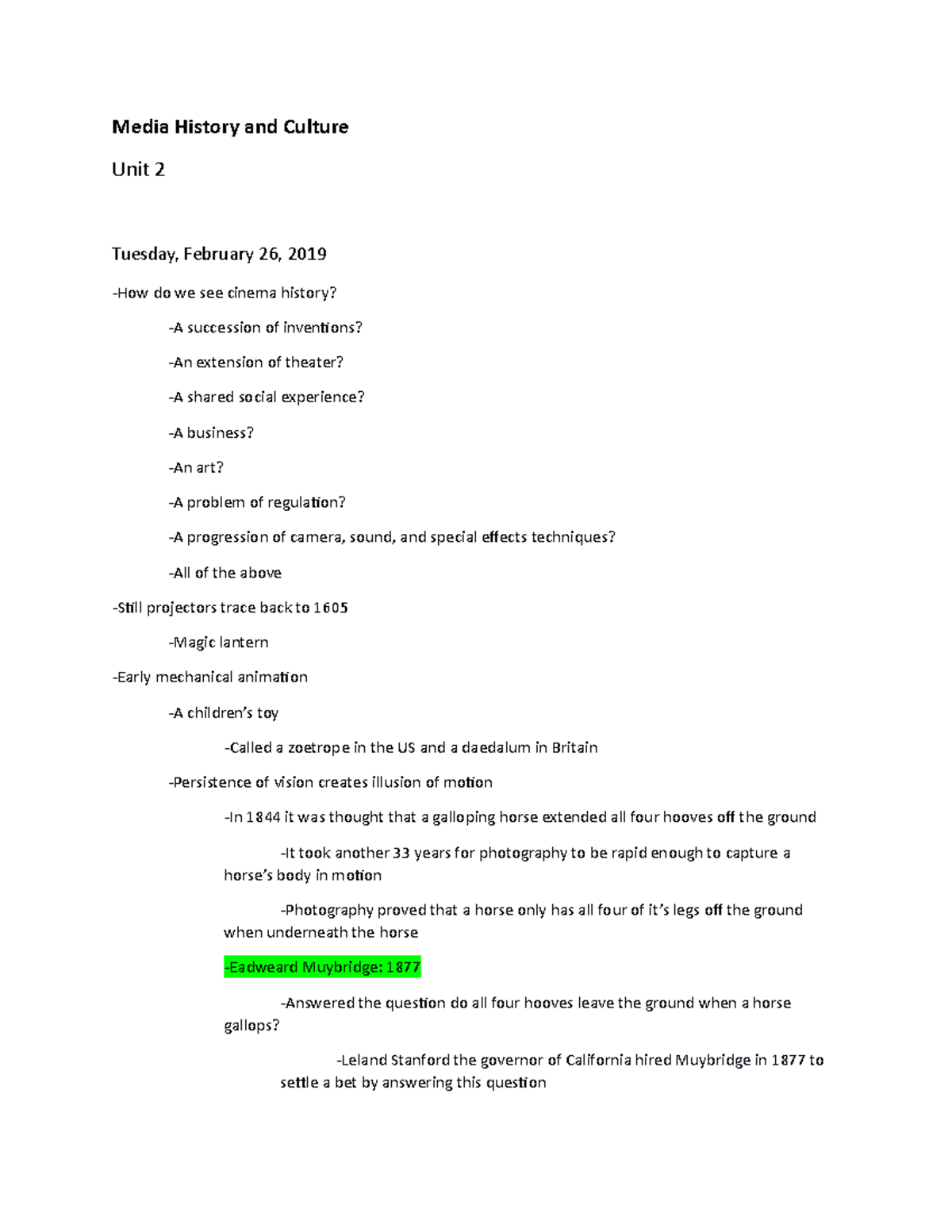 Media History Unit 2 Notes Media History and Culture Unit 2 Tuesday