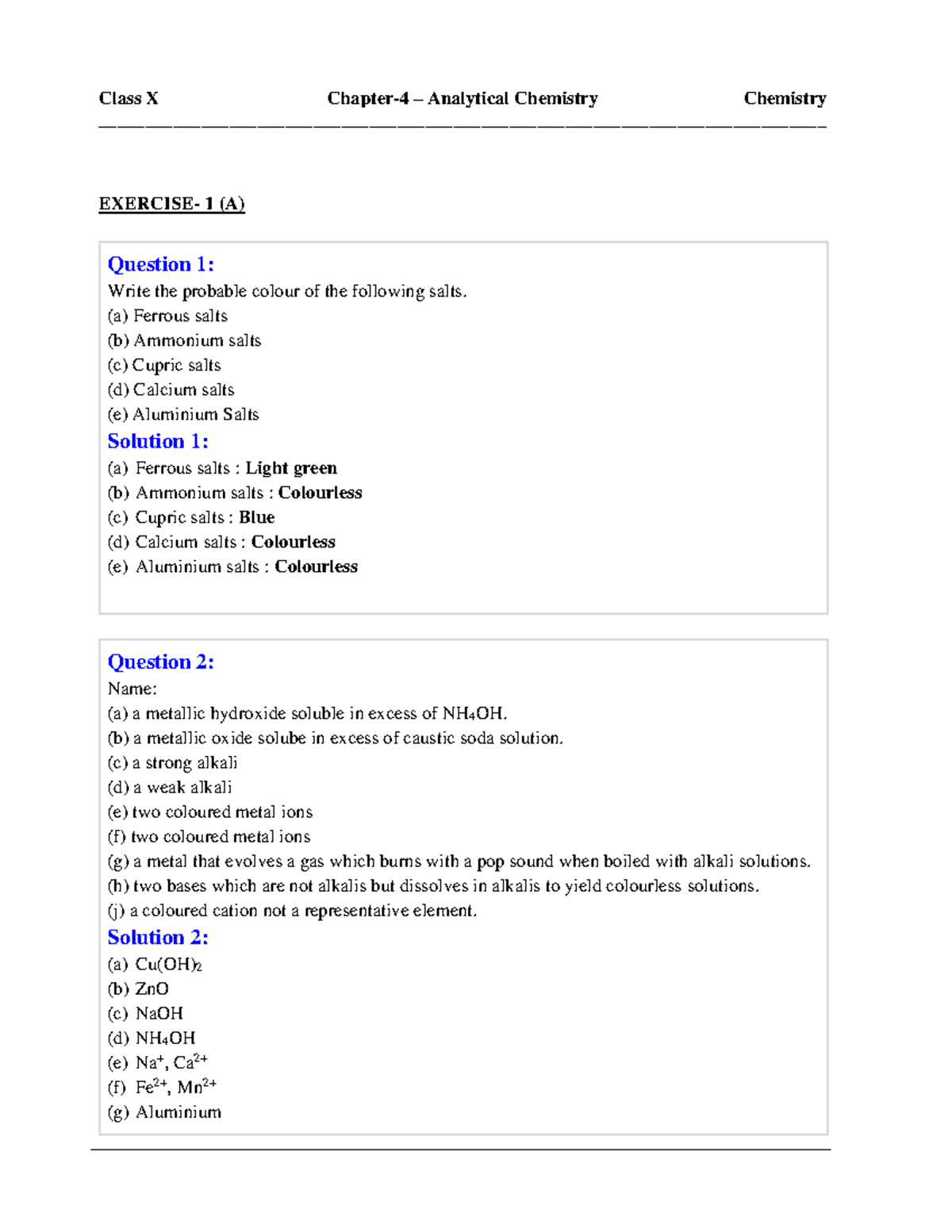 Selina Concise Chemistry Solutions Class 10 Chapter 4 Analytical ...