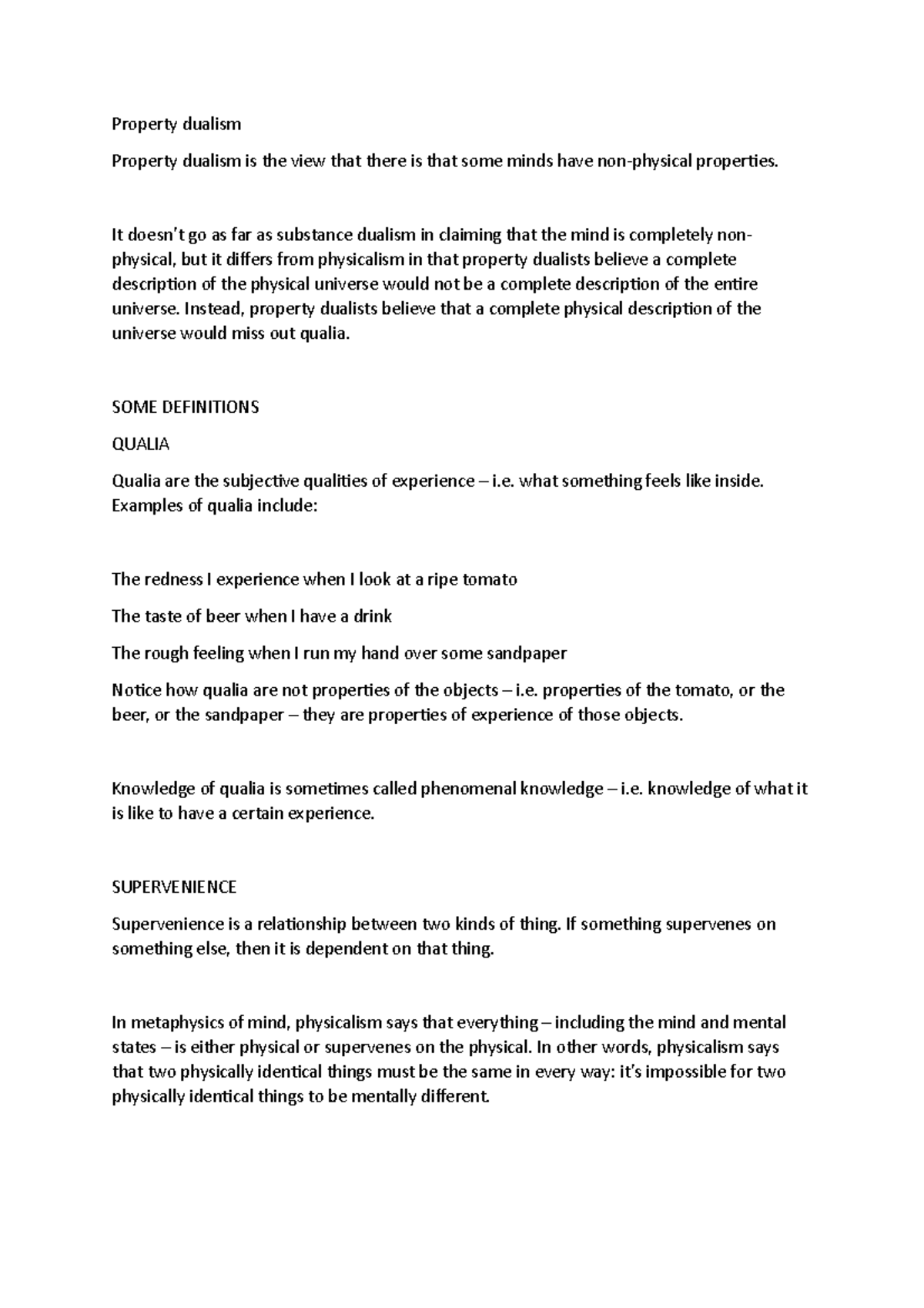 Dualism part 3 - in depth notes covering the module contents - A222 ...