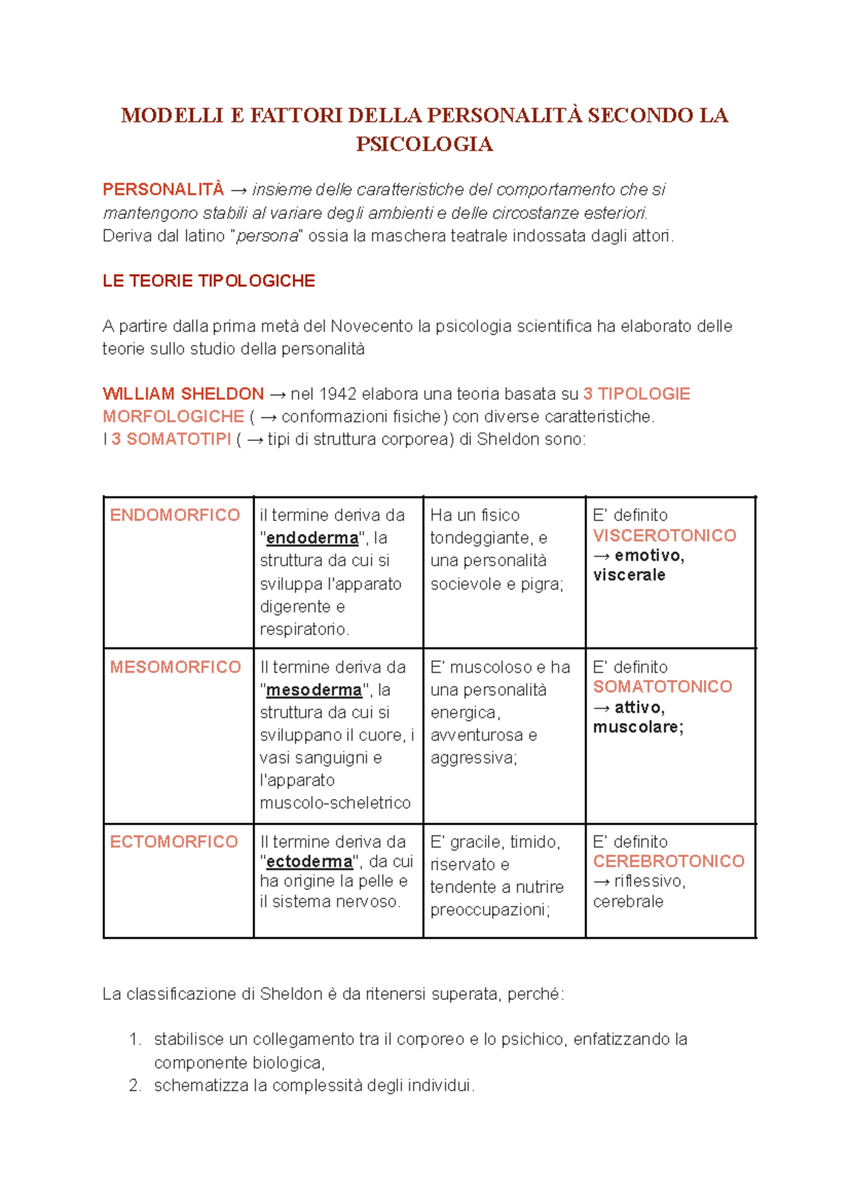 Scienze Umane 5 - cos'è la personalità - Sheldon e le tipologie ...