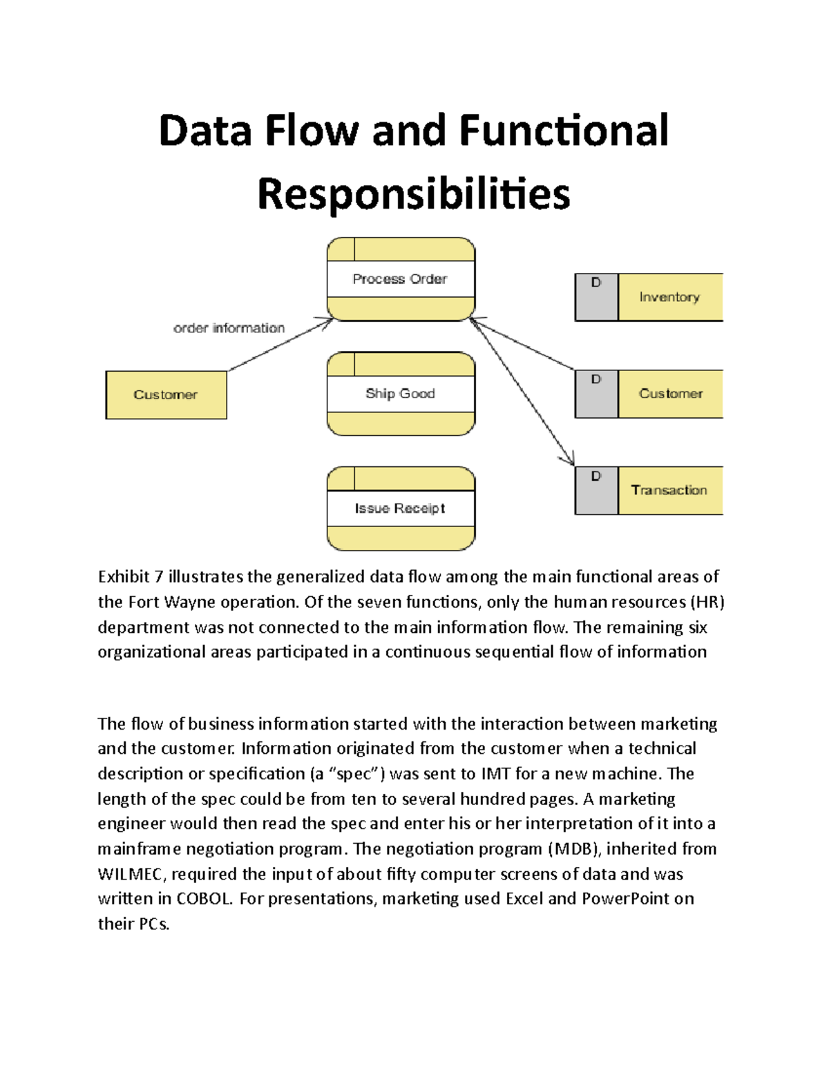 Data Flow and Functional Responsibilities - Data Flow and Functional ...