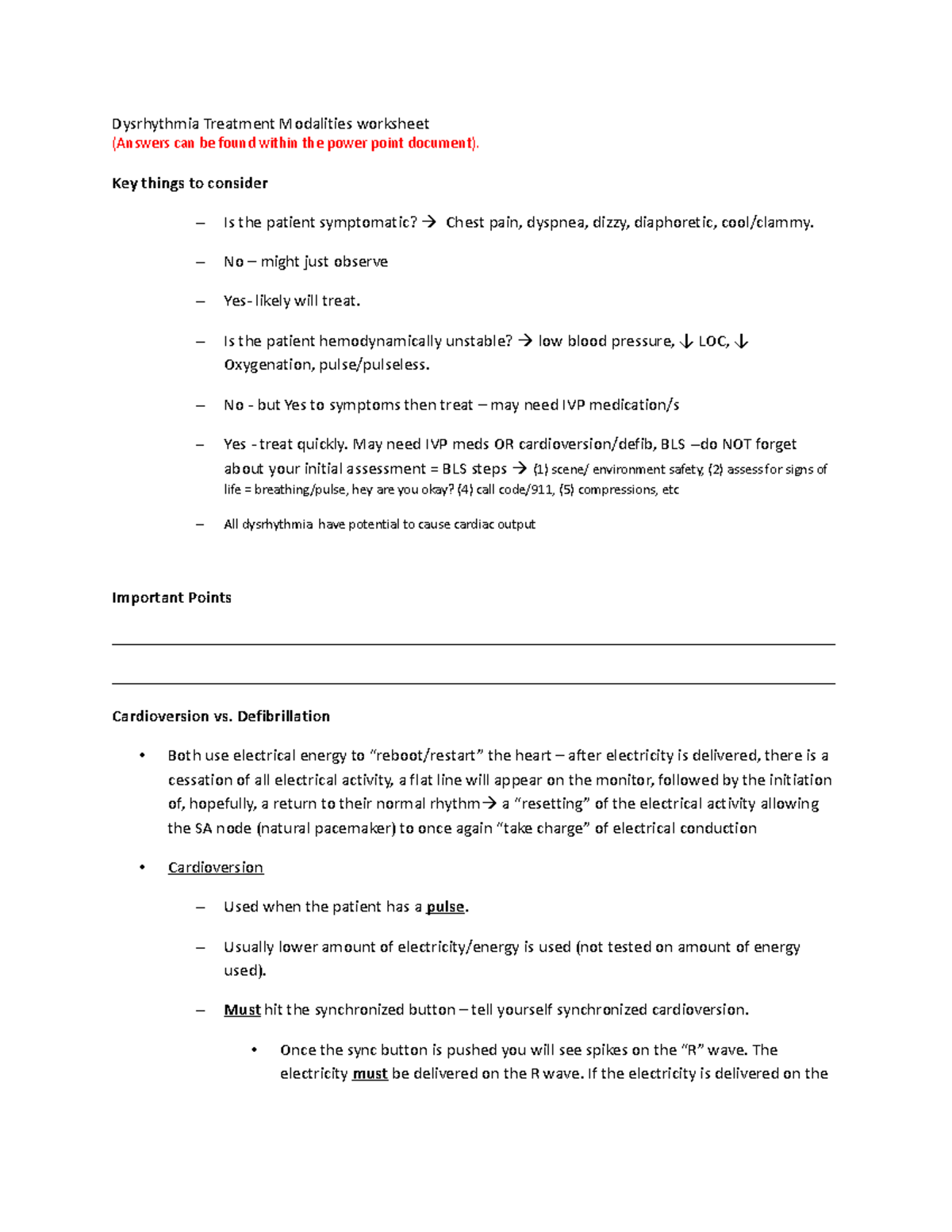 Dysrhythmia Treatment Modalities Worksheet copy - Dysrhythmia Treatment ...