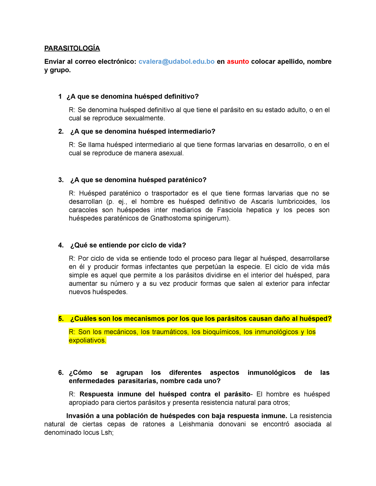 Tarea 1-Generalidades Corregido - PARASITOLOGÍA Enviar Al Correo ...